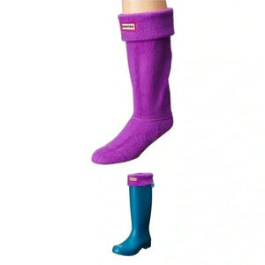 Hunter Original Tall Boots Neon Purple Socks